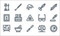 laboratory line icons. linear set. quality vector line set such as bacteria, scalpel, formula, scale, mortar, periodic table, Royalty Free Stock Photo