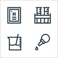 laboratory line icons. linear set. quality vector line set such as pear, beaker, test tubes Royalty Free Stock Photo