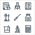 laboratory line icons. linear set. quality vector line set such as calculator, laboratory, beaker, product, dissection, lab,