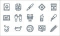 laboratory line icons. linear set. quality vector line set such as thermometer, bacteria, water, science, mortar, blackboard,