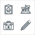 laboratory line icons. linear set. quality vector line set such as thermometer, biomedical waste, scale