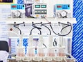 Laboratory liquid chemical extractor and peristaltic pumps Royalty Free Stock Photo