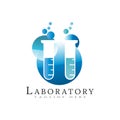 Laboratory logo design, medical lab icon Royalty Free Stock Photo