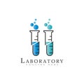 Laboratory logo design, medical lab icon Royalty Free Stock Photo