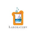 Laboratory logo design, medical lab icon Royalty Free Stock Photo