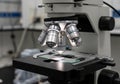 Laboratory microscope with multiple objective lenses, Royalty Free Stock Photo