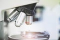 Laboratory microscope, science and research concept Royalty Free Stock Photo