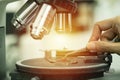 Laboratory microscope, science and research concept Royalty Free Stock Photo