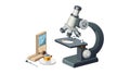 Laboratory Microscope Setup - Scientific Research Education Tool, vector design Generative AI Royalty Free Stock Photo