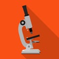 Laboratory microscope vector icon.Flat vector icon isolated on white background laboratory microscope. Royalty Free Stock Photo