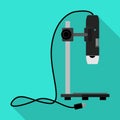 Laboratory microscope vector icon.Flat vector icon isolated on white background laboratory microscope. Royalty Free Stock Photo
