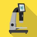 Laboratory microscope vector icon.Flat vector icon isolated on white background laboratory microscope. Royalty Free Stock Photo