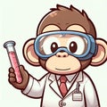 Laboratory Monkey in Protective Gear Royalty Free Stock Photo
