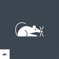 Laboratory Mouse related vector glyph icon.