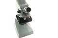 A laboratory multiple high magnification microscope toy replica against a white backdrop Royalty Free Stock Photo