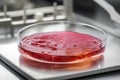 Laboratory petri dish with cultured meat. Generate ai