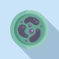 Laboratory petri dish icon flat vector. Health cell Royalty Free Stock Photo