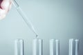 Laboratory pipette with drop Royalty Free Stock Photo