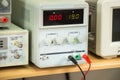 Laboratory power supply, professional equipment, closeup Royalty Free Stock Photo