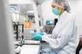 Laboratory for the production of biomaterials. People do research. Royalty Free Stock Photo