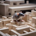 A laboratory rat navigating a maze during a behavioral psychology experiment1