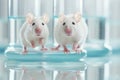 Laboratory rats and mice, white background Royalty Free Stock Photo