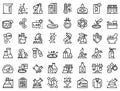 Laboratory research icons set outline vector. Dna science