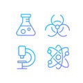 Laboratory research pixel perfect gradient linear vector icons set Royalty Free Stock Photo