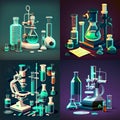 Laboratory Research - Scientific Glassware For Chemical Background