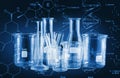 Laboratory Research - Scientific Glassware For Chemical Background Royalty Free Stock Photo