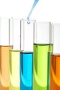 Laboratory research- testing tubs with drop of solution Royalty Free Stock Photo