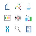 Laboratory Science Equipment Icon Set