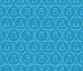 Laboratory seamless pattern, chemisty lab vector background, blue color illustration Royalty Free Stock Photo