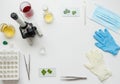Laboratory setup with herbal sample tools