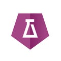 Laboratory Symbol, Merged With Purple Hexagon, Vector Illustration Royalty Free Stock Photo