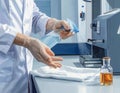 Laboratory Technician Handling Sample Testing in Medical Lab Royalty Free Stock Photo