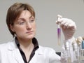 Laboratory technician with specimen Royalty Free Stock Photo