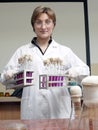 Laboratory technician with test tubes Royalty Free Stock Photo