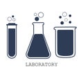 Laboratory test tube with liquid. Vector illustration.