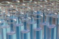Laboratory test tubes with blue liquid Royalty Free Stock Photo