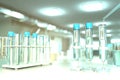 Laboratory test tubes in modern biochemistry study clinic - drinking water quality test for bacteria concept, medical 3D Royalty Free Stock Photo