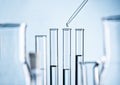 Laboratory with test tubes and pipette Royalty Free Stock Photo