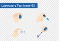 Laboratory tests flat icon set isolated on transparency background ep02