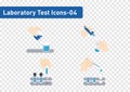 Laboratory tests flat icon set isolated on transparency background ep04