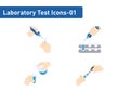 Laboratory Tests flat icon set isolated on white background ep01