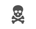 Chemical hazard icon. Laboratory toxic sign. Death skull. Vector