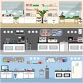 Laboratory vector illustration. Science lab interior. Biology, Physics and Chemistry education concept. Scientific