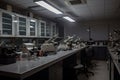 a laboratory, where scientists conduct delicate experiments with precise and specialized tools