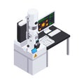 Laboratory Workplace Isometric Composition Royalty Free Stock Photo