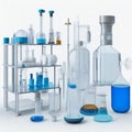 Laboratory tools for analysis. Test tubes.